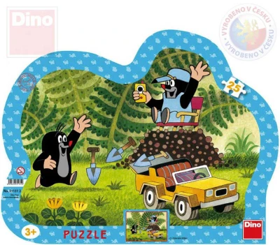 Dino Puzzle obrysové Krtek (Krteček) se žlutým autem 31x23cm skládačka 25 dílků Dino Puzzle obrysové Krtek (Krteček) se žlutým autem 31x23cm skládačka 25 dílků