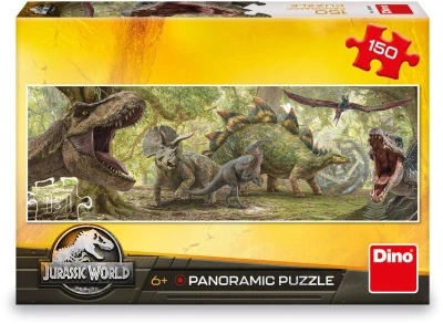 Dino Puzzle panoramatické 150 dielikov Jurský Svet 66x23cm skladačka