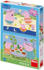 Dino Puzzle Peppa Pig Na dovolené 2x48 dílků 26x18cm skládačka Dino Puzzle Peppa Pig Na dovolené 2x48 dílků 26x18cm skládačka