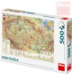 Dino Puzzle skládačka Mapa české republiky ČR 500 dílků 47x33cm Dino Puzzle skládačka Mapa české republiky ČR 500 dílků 47x33cm