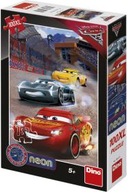 Dino Puzzle XL Cars 3 Vítězné kolo 100 dílků neon skládačka 33x47cm svítí ve tmě