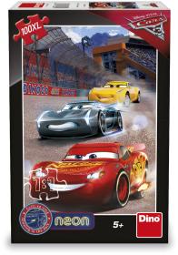 Dino Puzzle XL Cars 3 Vítězné kolo 100 dílků neon skládačka 33x47cm svítí ve tmě