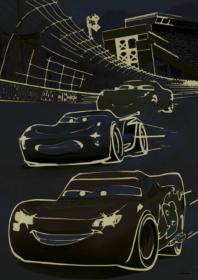 Dino Puzzle XL Cars 3 Vítězné kolo 100 dílků neon skládačka 33x47cm svítí ve tmě