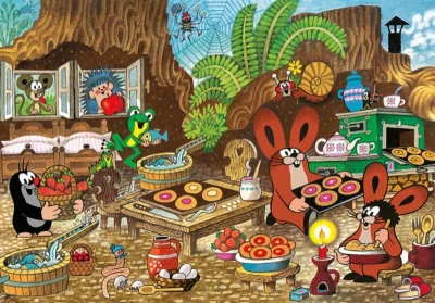 Dino Puzzle XL Krtek v kuchyni (Krteček) 100 dílků 47x33cm skládačka v krabici