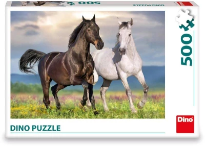 Dino Puzzle Zamilovaní koně 47x33cm foto skládačka 500 dílků