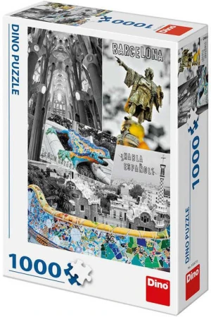 Dino Puzzle1000 dílků Barcelona Španělsko foto koláž 47x66cm skládačka