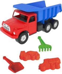 Dino Tatra T148 klasické nákladní auto 30cm modročervená + pískový set 5ks Dino Tatra T148 klasické nákladní auto 30cm modročervená + pískový set 5ks