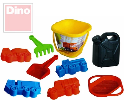 Dino Tatra velký set 9ks na písek kyblík s kanystrem a bábovičkami plast