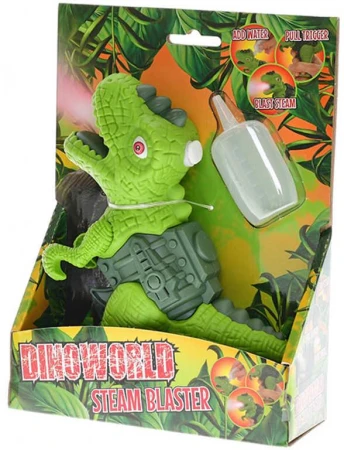 Dinosaurus s efektmi 17cm vypúšťa paru na batérie Svetlo Zvuk 2 farby plast