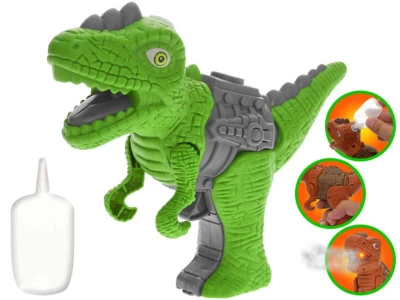 Dinosaurus s efektmi 17cm vypúšťa paru na batérie Svetlo Zvuk 2 farby plast
