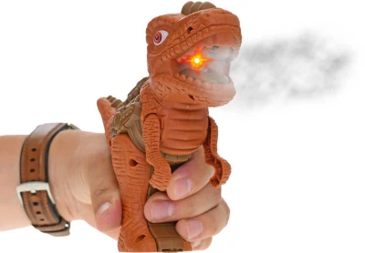 Dinosaurus s efektmi 17cm vypúšťa paru na batérie Svetlo Zvuk 2 farby plast