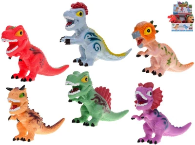 Dinosaurus veselý pravěký ještěr pískací soft zvířátko 6 druhů plast Dinosaurus veselý pravěký ještěr pískací soft zvířátko 6 druhů plast
