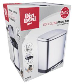 Dirt Devil Odpadkový koš na tříděný odpad 2 x 12 l tiché zavírání