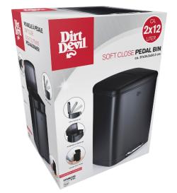 Dirt Devil Odpadkový koš na tříděný odpad 2 x 12 l tiché zavírání černá