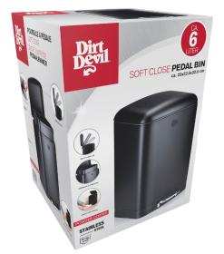 Dirt Devil Odpadkový kôš nášľapný 6 l tiché zatváranie čierna