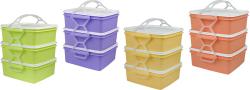 Dk-plast Jídlonosič 3x1,2l hranatý 17x15x18,5cm PH mix barev