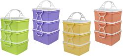 Dk-plast Jídlonosič 3x1,2l hranatý 17x15x18,5cm PH mix barev