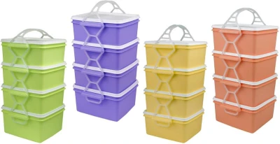 Dk-plast Jedálenský nádob 4x1,2l hranatý 17x15x25cm PH mix farieb
