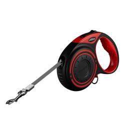 Dogness JS04 Red červené automatické vodítko s baterkou a zásobníkem na sáčky