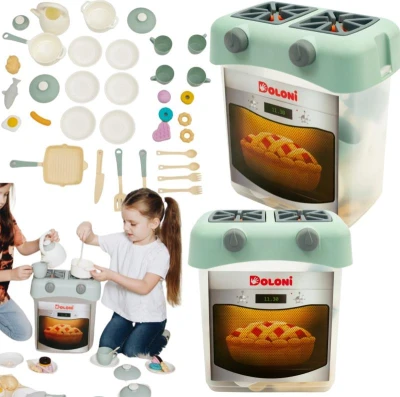 Doloni Dětská kuchyňka set tyrkysová - 34ks příslušenství 28cm x 19,5cm x 31,5cm