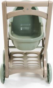 Doloni Kočárek pro panenky Pipe Eco line zelenobéžový