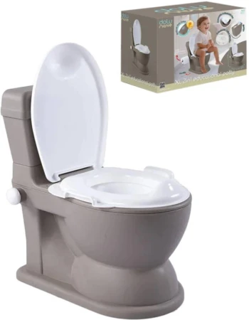DOLU Dětská toaleta XL baby WC šedá na baterie Světlo Zvuk
