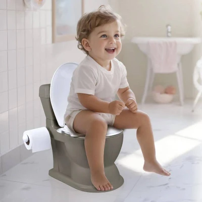 DOLU Dětská toaleta XL baby WC šedá na baterie Světlo Zvuk