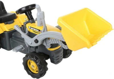 DOLU Traktor dětský šlapací s rypadlem žlutý plast