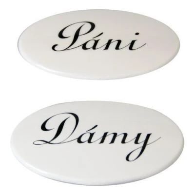Domea Plast Štítek DÁMY + PÁNI PH BÍ sada 2díl.