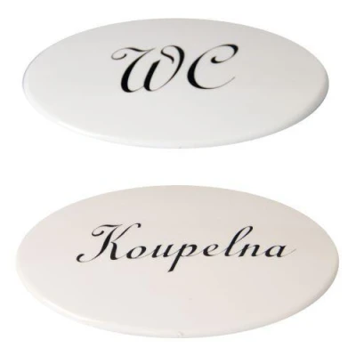 Domea Plast Štítek WC + KOUPELNA PH BÍ sada 2díl.