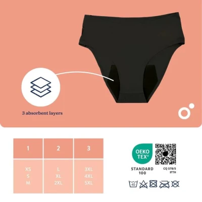 Doomoo Poporodní a menstruační kalhotky Flowly Black