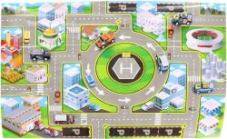 Dopravní koberec herní set kovová autíčka 6ks s podložkou v tubě