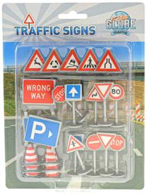 Dopravní značky a značení set 25ks plast na kartě