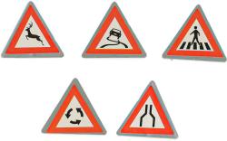 Dopravní značky a značení set 25ks plast na kartě