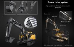 Double E RC bagr Volvo EC160E žlutý dálkově ovládaný model 1:16