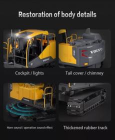 Double E RC bagr Volvo EC160E žlutý dálkově ovládaný model 1:16