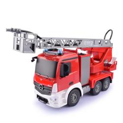 DOUBLE E RC hasičský truck Merecedes-Benz Antos s funkční stříkačkou a žebříkem 1:20