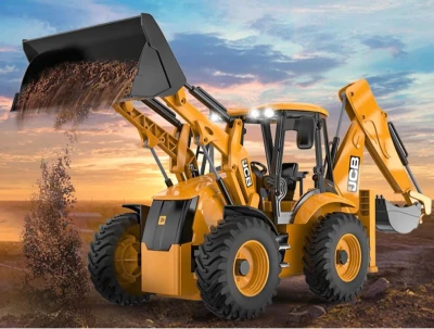Double E JCB 4CX žlutý 1:20 RTR RC traktorbagr