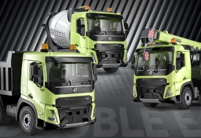 DOUBLE E VOLVO FMX Construction sada 3 RC modelů nákladních vozidel