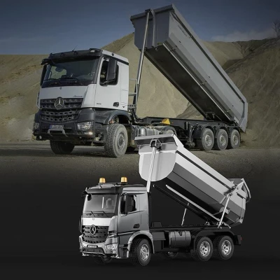 S-idee Mercedes-Benz Arocs RC kovový sklápěč, 1:20, 4WD, šedý + sleva 600,- na příslušenství