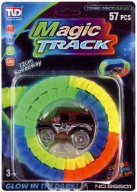 Dráha variabilní 72cm svítící ve tmě set s autíčkem na baterie LED Světlo