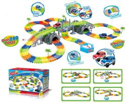 Dráha variabilní Go Go Flexile Track set 240dílů s točnou a 2 autíčky na baterie Světlo