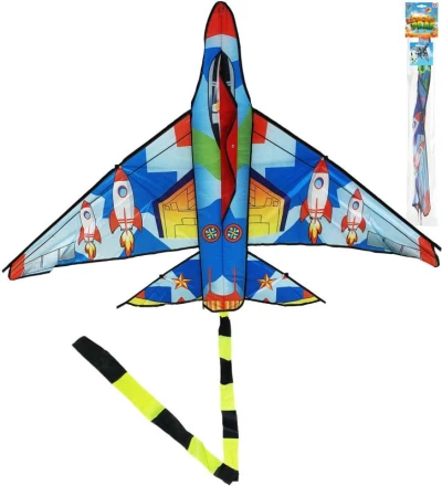 Drak létající letadlo 140cm raketa v sáčku plast nylonový Drak létající letadlo 140cm raketa v sáčku plast nylonový