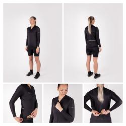 Force GOLD LADY černý dámský cyklodres - dlouhý rukáv