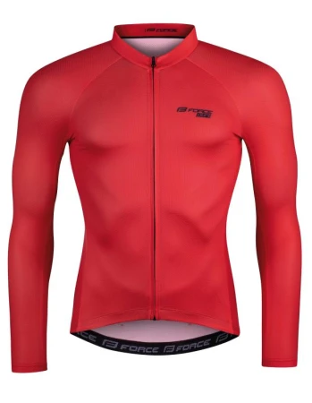Force PURE červený pánsky cyklodres - dlhý rukáv