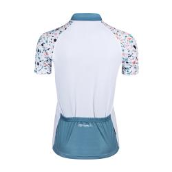 Force ROCK LADY bielo-tyrkysový dámsky cyklodres - kr. rukáv
