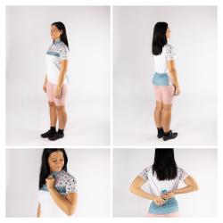 Force ROCK LADY bielo-tyrkysový dámsky cyklodres - kr. rukáv