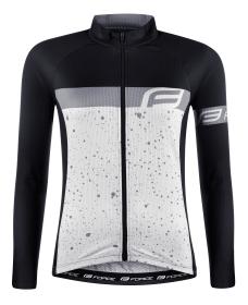 Force SPRAY LADY bílo-černý dámský cyklodres - dl. rukáv