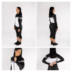 Force SPRAY LADY bílo-černý dámský cyklodres - dl. rukáv