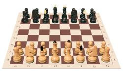 Drevené šachy.sk Klasická klubovka komplet s rolovacou šachovnicou a vreckom